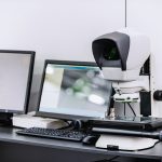 Combined video measuring system and ergonomic measuring microscope for automotive, aerospace, medical devices.